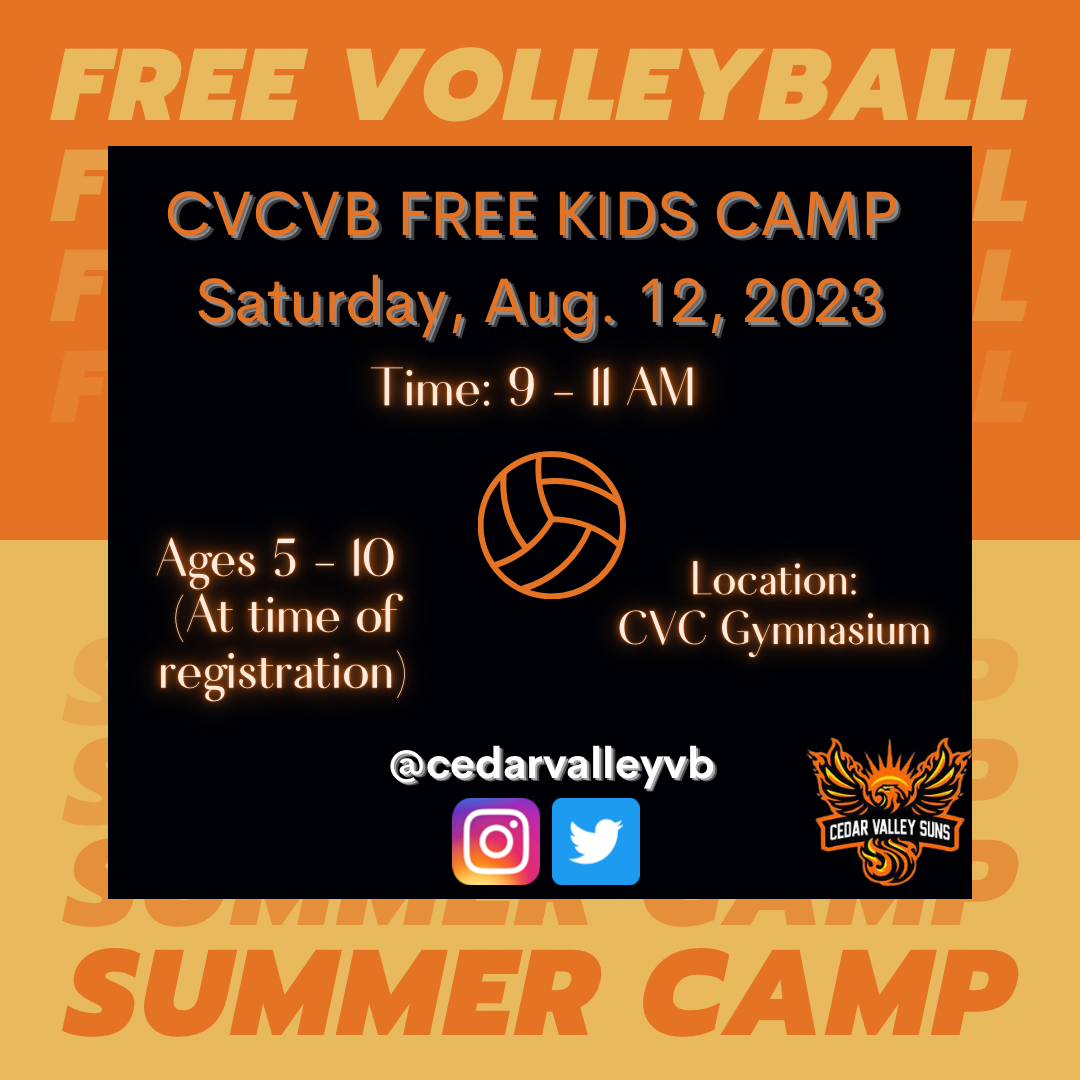 Cedar Valley Volleyball Hosts Free Kids Camp Aug. 12